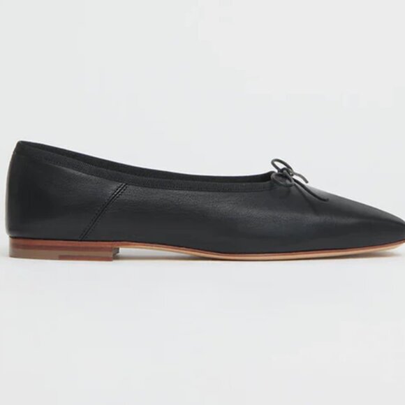 Mansur Gavriel Shoes - Square Toe Ballerina Flats: s38 Black,  EUC